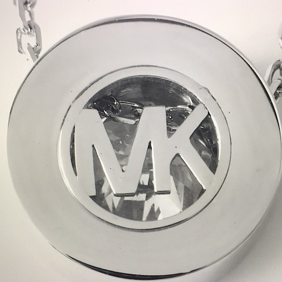 MICHAEL KORS BRILLIANCE LOGO PENDANT NECKLACE NWT - Picture 7 of 10